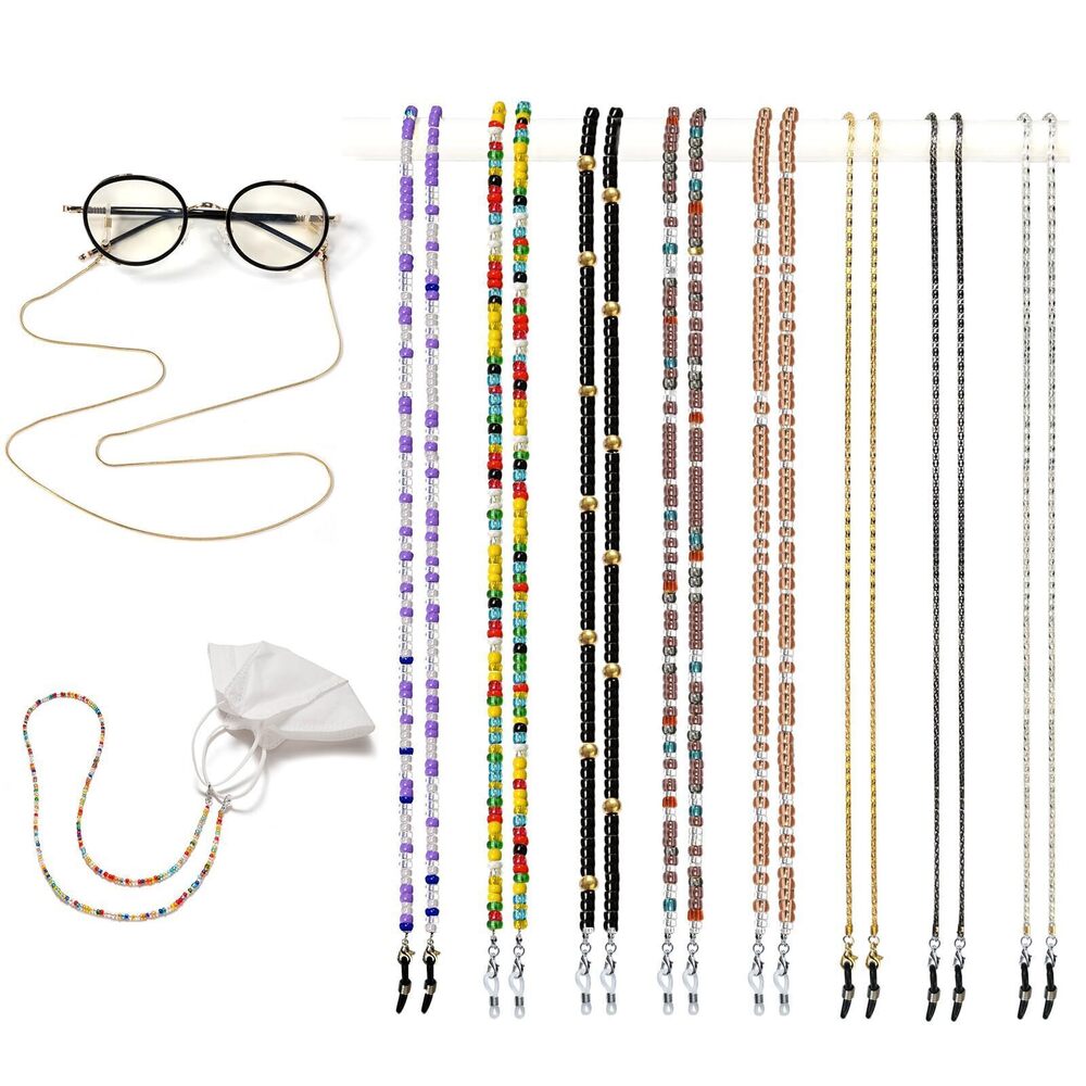 2099 Eyeglass Chain8 Pcs Beaded Eye Glasses Strap Holders around Neck
